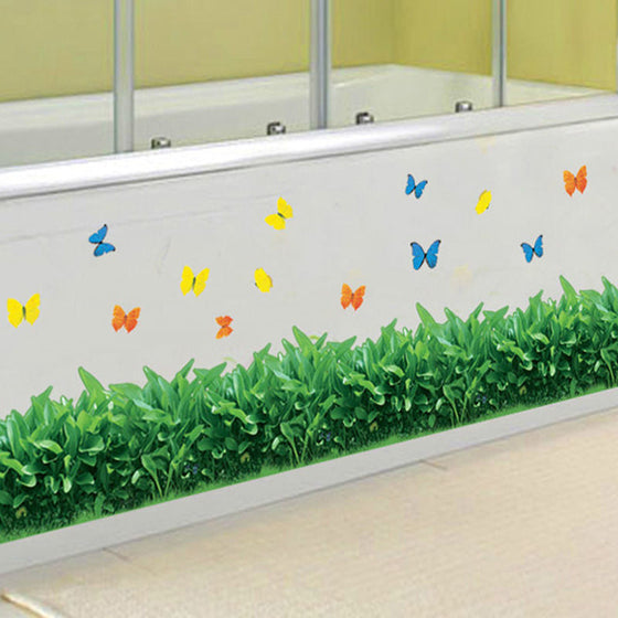 Natürliche 3D-Blumen-Wanddekoration aus grünem Gras