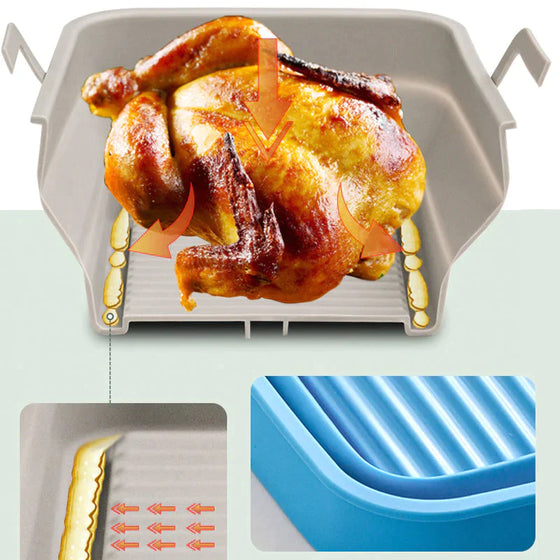 Faltbares Heißluftfritteusen-Backblech aus Silikon