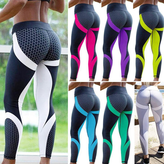 🎁Somerset? Sie sind 53 rabat!🌹Dina yogabyxor med hög midja geometric iskt tryck