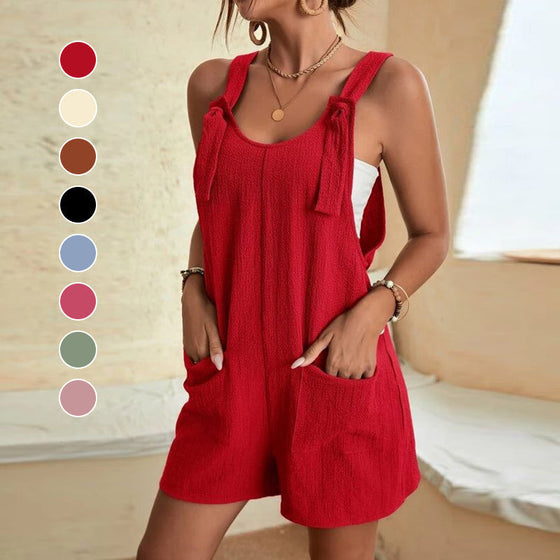 Stilvolle, lässige, kurze Jumpsuits für Damen mit U-Ausschnitt