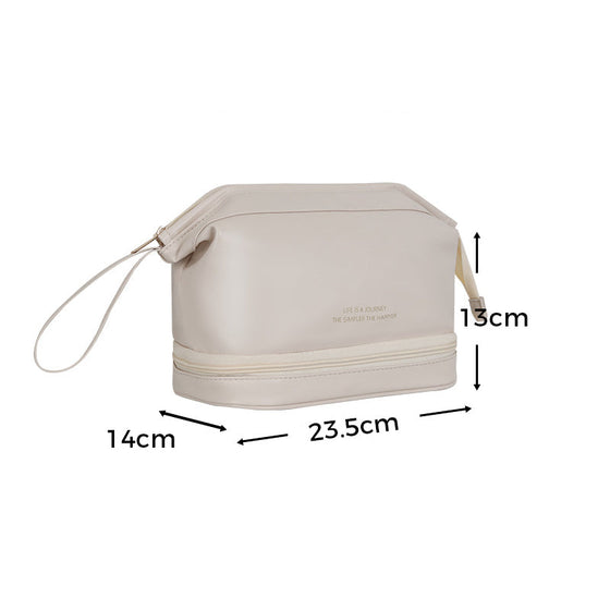 Tragbare Reisekosmetiktasche aus Leder