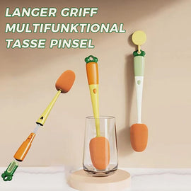 Multifunktionale Reinigungsbürste in Karottenform