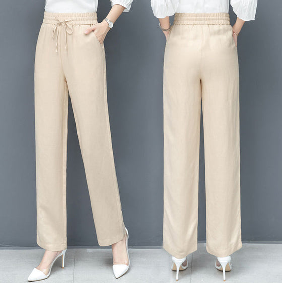 Hoher Taille Lockere Eis-Seide Hosen
