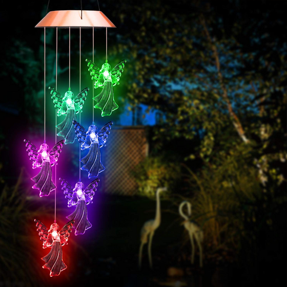 Solar Schutzengel Windspiel Licht