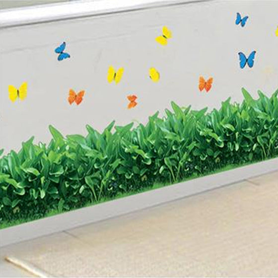 Natürliche 3D-Blumen-Wanddekoration aus grünem Gras