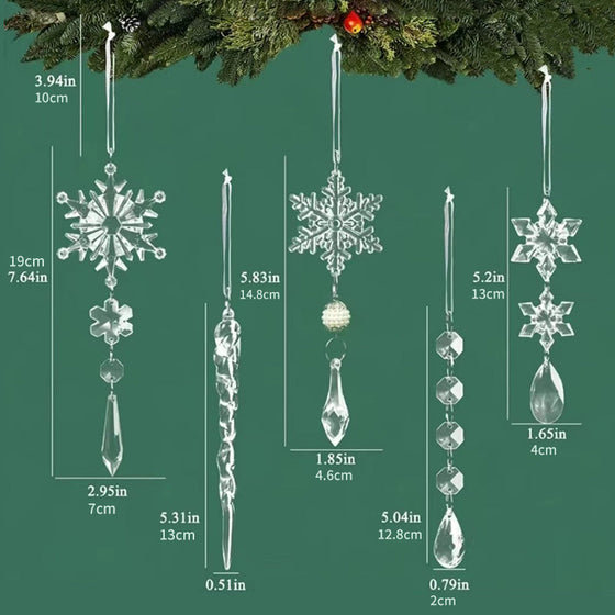 Kristall-Weihnachtsschneeflocken-Ornamente