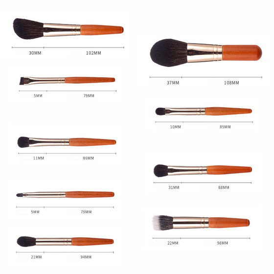 Mini-Makeup-Pinselset (9 Stück)