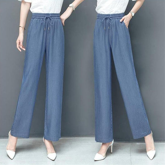 Hoher Taille Lockere Eis-Seide Hosen