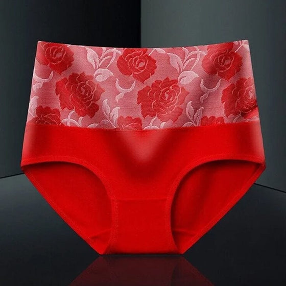 Baumwollslip mit hoher Taille und Blumenmuster