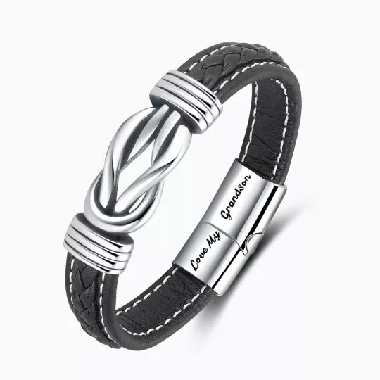 Unendlichkeits-Design Herrenarmband aus Titanstahl