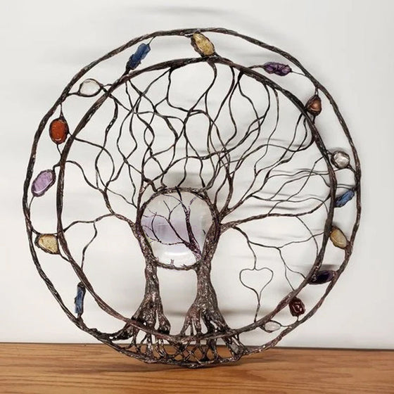 Kreis des Lebens – Wandkunst aus Metallbaum