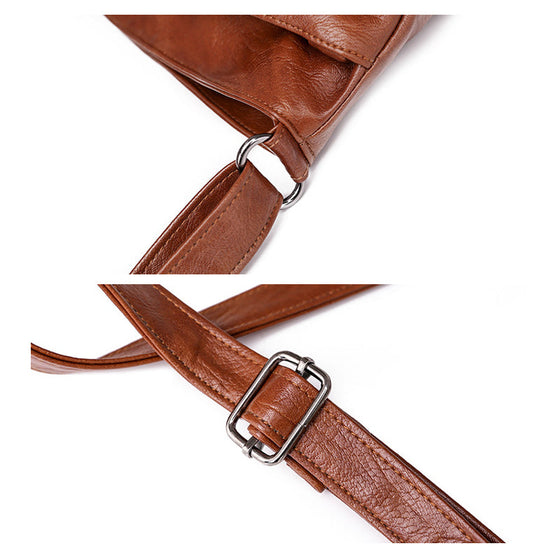 Kuriertasche aus weichem Leder mit mehreren Taschen und großer Kapazität