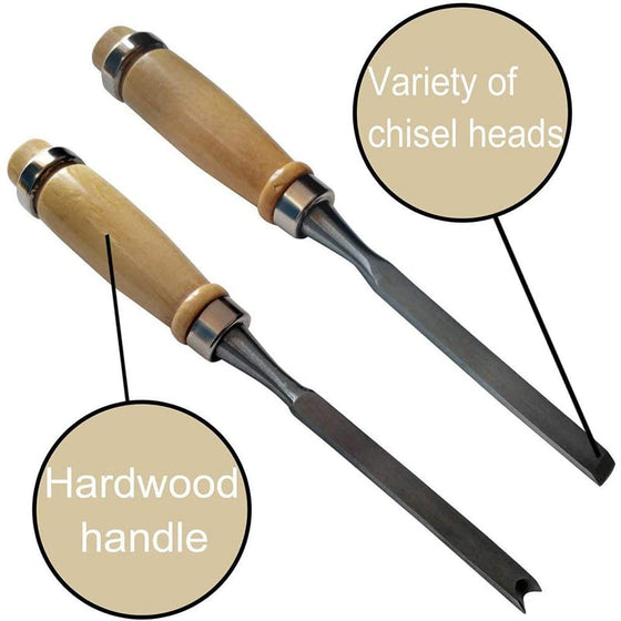 Flachschaufel-Holzmeißel-Sets