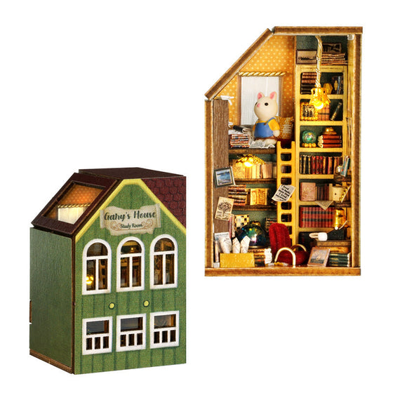 Mini-Kaninchenstadt Holz Puppenhaus-Bausatz mit Möbeln