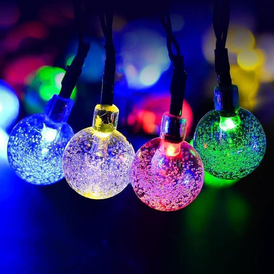Solarbetriebene Kristallkugel-Lichterketten