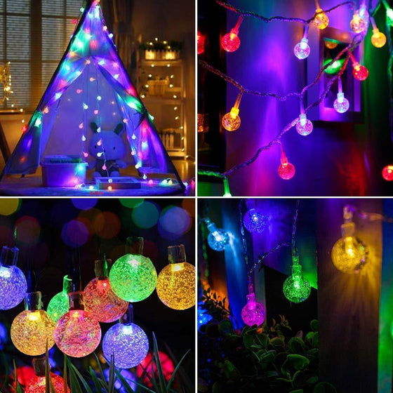 Solarbetriebene Kristallkugel-Lichterketten