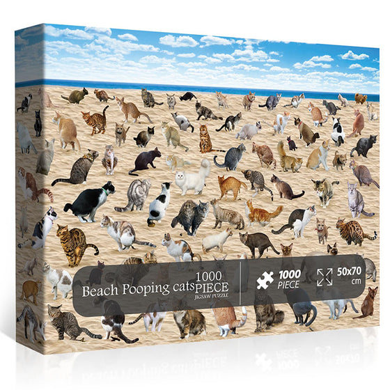 Strandkackendes Katzenpuzzle 1000 Teile