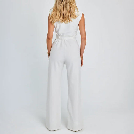 Women's Sleeveless Wide-Leg Jumpsuit