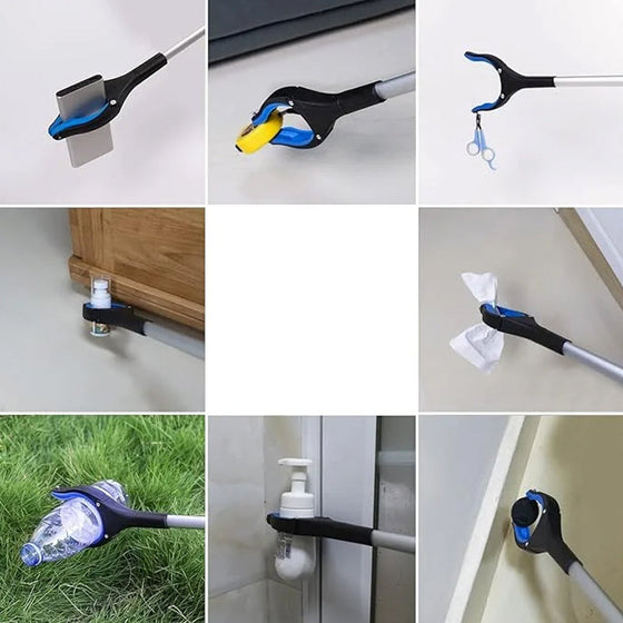 Zusammenklappbarer Greifer mit 360° drehbarem Clip