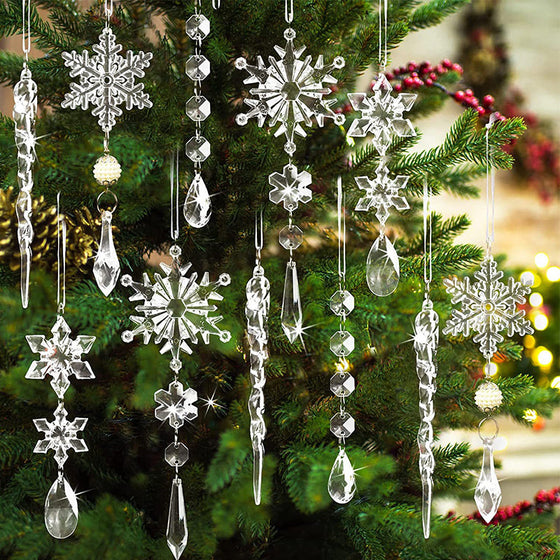 Kristall-Weihnachtsschneeflocken-Ornamente