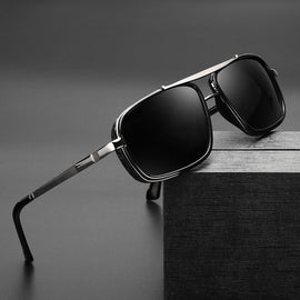 Herren Retro Steampunk Polarisierte Sonnenbrille