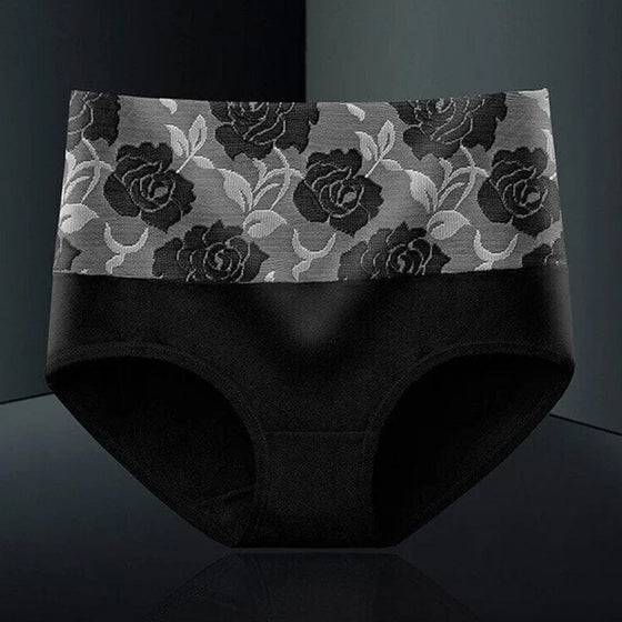 Baumwollslip mit hoher Taille und Blumenmuster