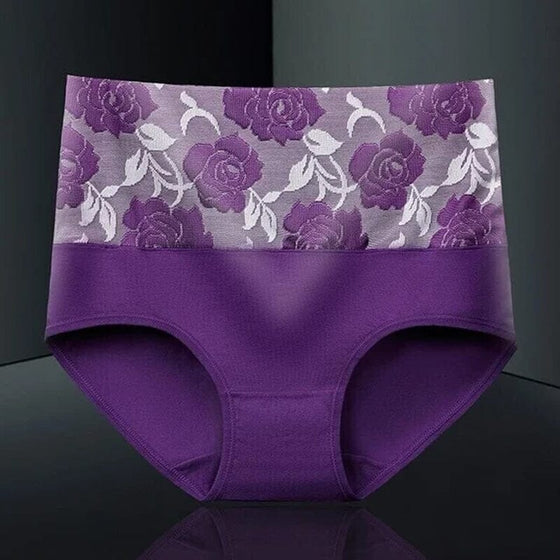 Baumwollslip mit hoher Taille und Blumenmuster