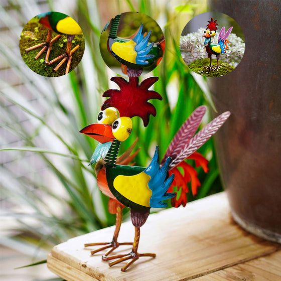 Lustige Gartenhahnstatue🐓