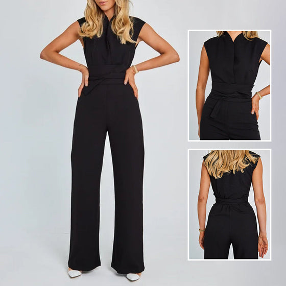 Women's Sleeveless Wide-Leg Jumpsuit