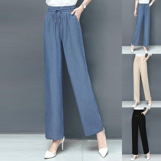 Hoher Taille Lockere Eis-Seide Hosen