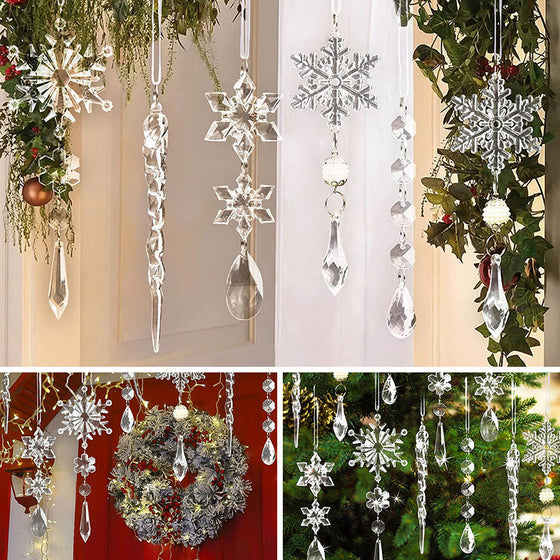 Kristall-Weihnachtsschneeflocken-Ornamente