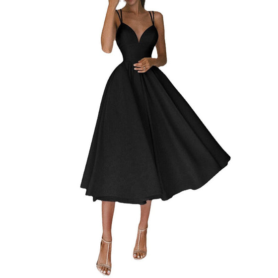 Elegantes Trägerkleid mit V-Ausschnitt