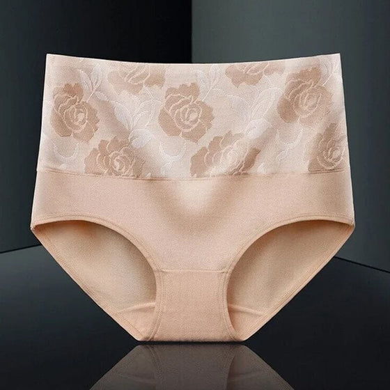 Baumwollslip mit hoher Taille und Blumenmuster