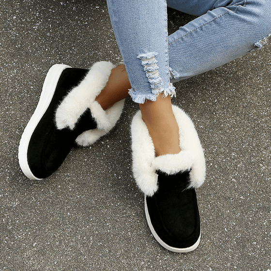 Plüsch-Low-Top-Stiefel mit weicher Sohle