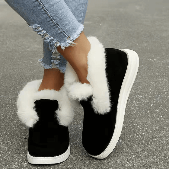 Plüsch-Low-Top-Stiefel mit weicher Sohle