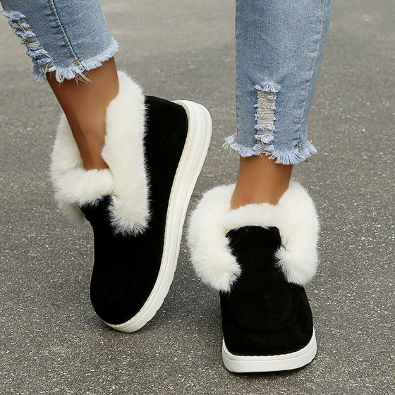 Plüsch-Low-Top-Stiefel mit weicher Sohle