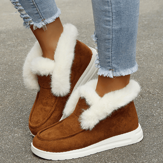 Plüsch-Low-Top-Stiefel mit weicher Sohle