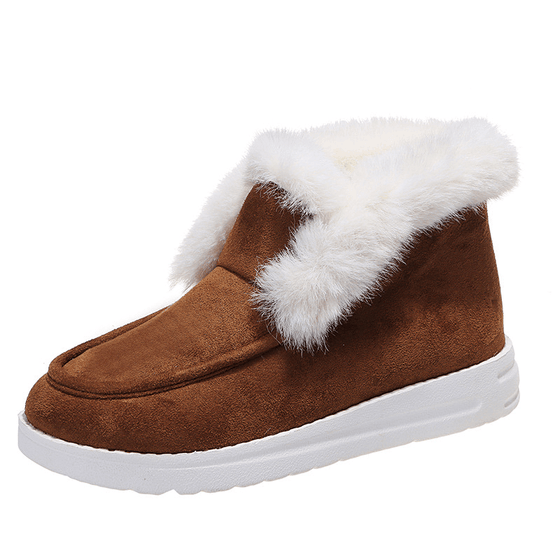 Plüsch-Low-Top-Stiefel mit weicher Sohle