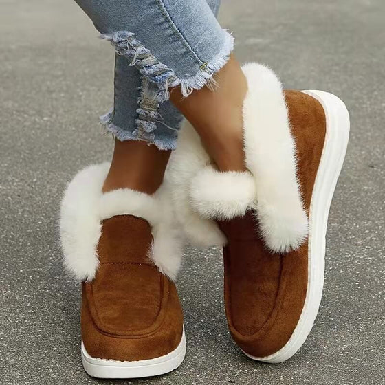 Plüsch-Low-Top-Stiefel mit weicher Sohle