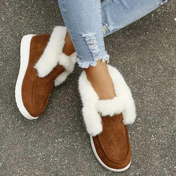 Plüsch-Low-Top-Stiefel mit weicher Sohle